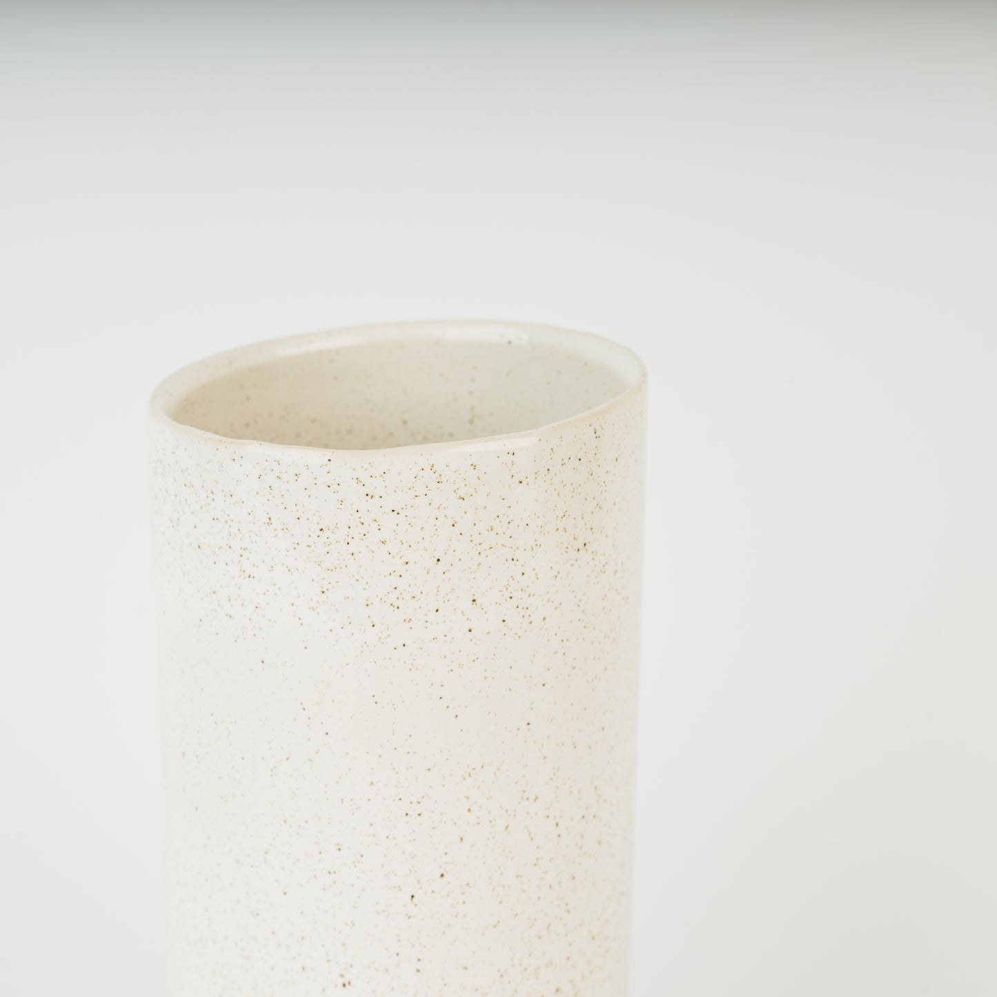Speckled White Cylinder Vase image 1