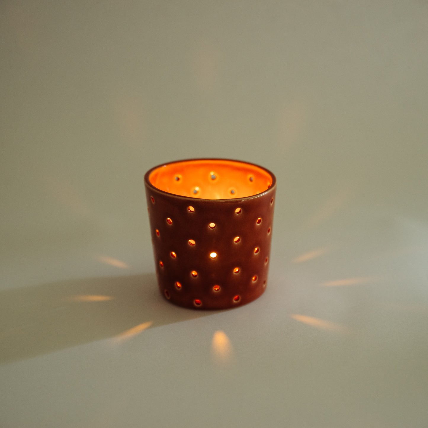 Monarch Orange Candle Lantern