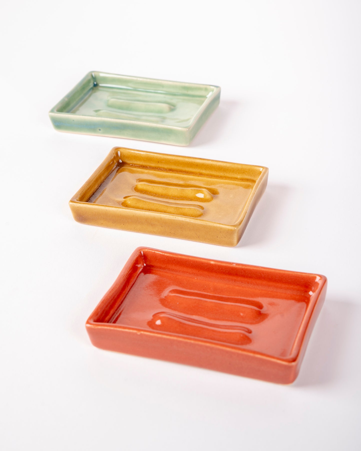 Handmade Ceramic Soap Dish – Mustard Yellow Ochre Pottery Soap Holder – Modern Bathroom Décor