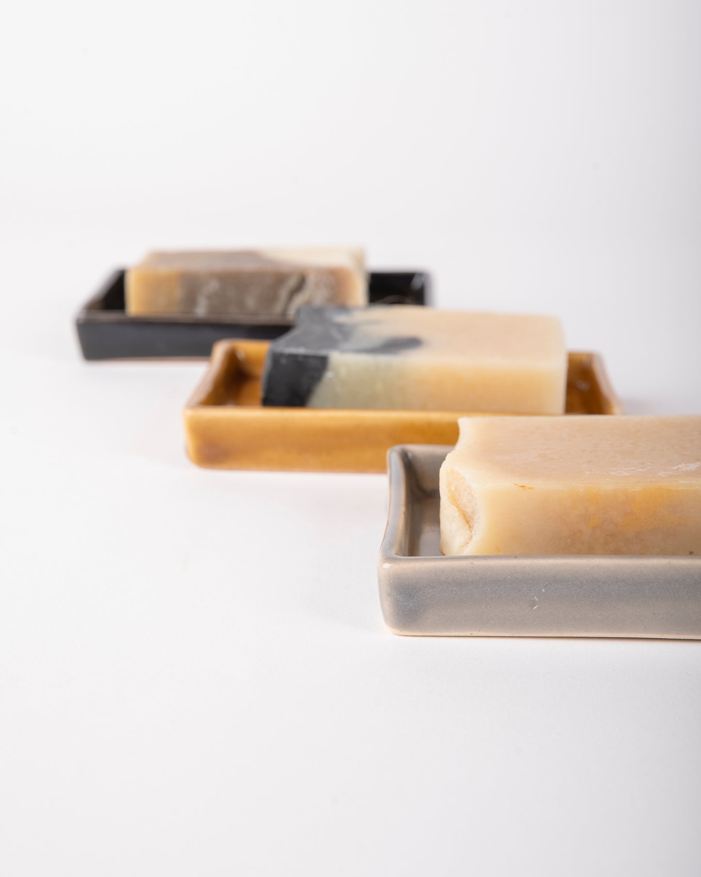 Handmade Ceramic Soap Dish – Ink Black Pottery Soap Holder – Modern Bathroom Décor