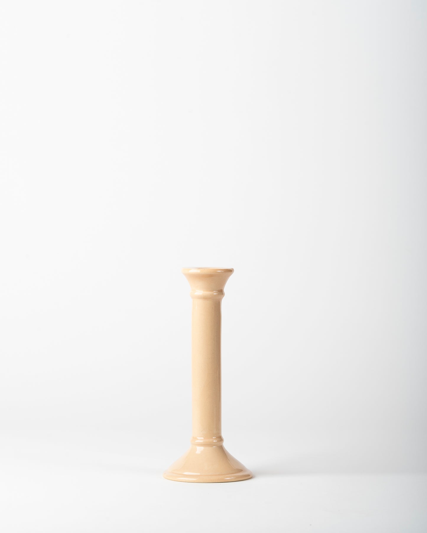 Handmade Soft Peony Pink Ceramic Taper Candle Holder – Elegant Home Décor