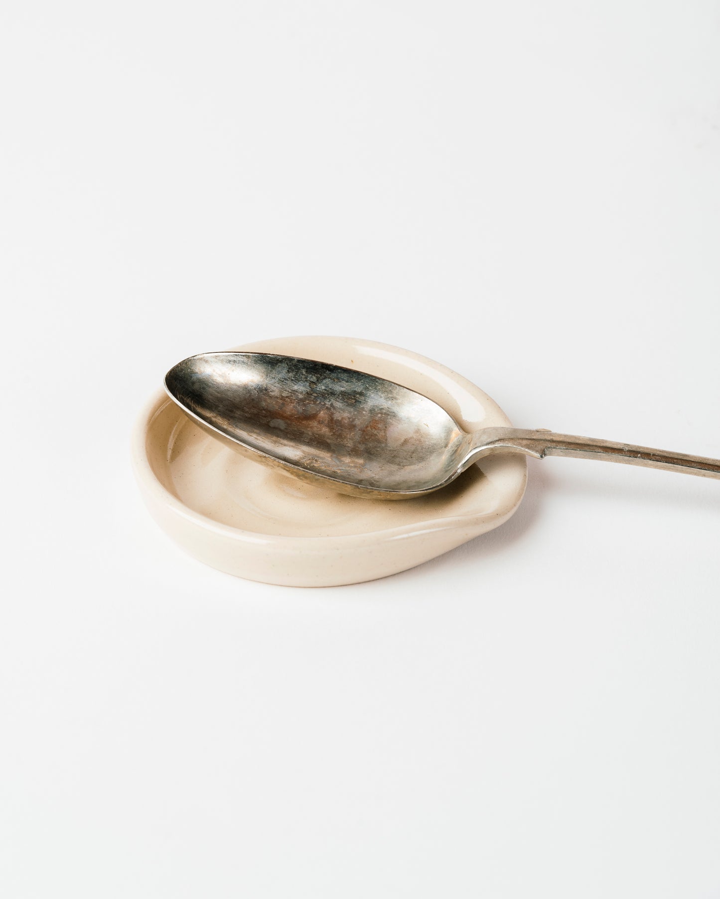 Handmade Dark Woad Blue Ceramic Spoon Rest – Minimalist Kitchen Counter Accessory for Clean Cooking & Stylish Decor
