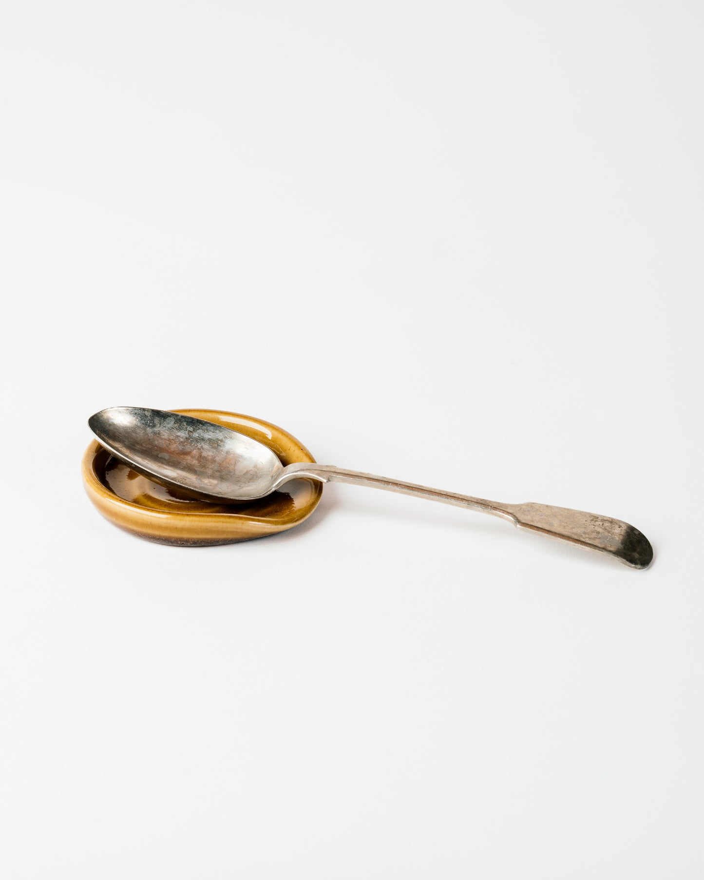 Handmade Dark Woad Blue Ceramic Spoon Rest – Minimalist Kitchen Counter Accessory for Clean Cooking & Stylish Decor