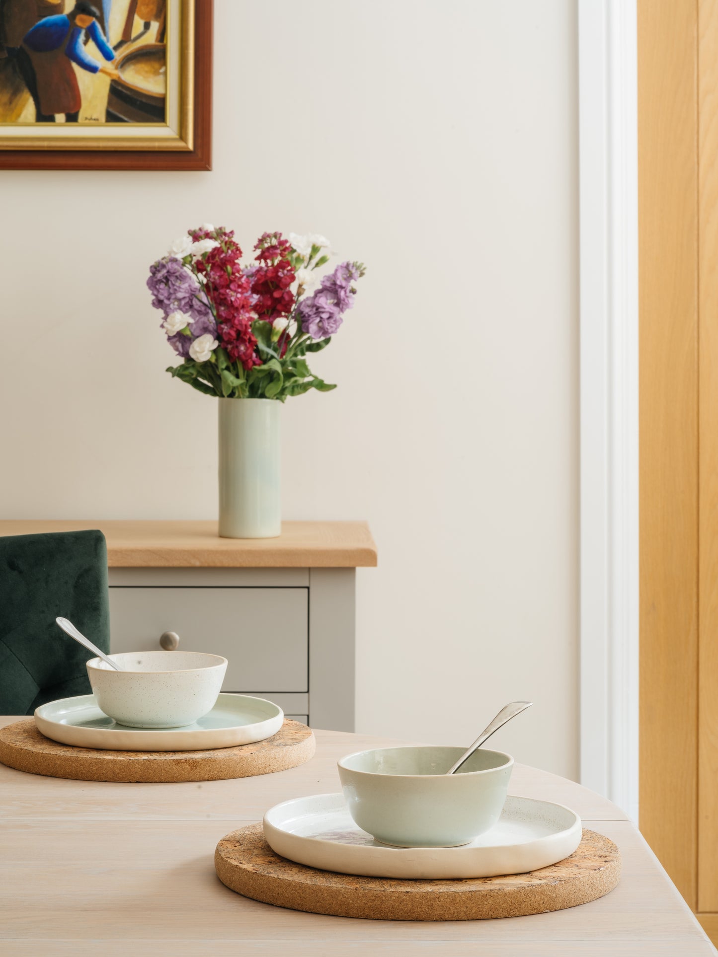 Speckled White Cylinder Vase image 3