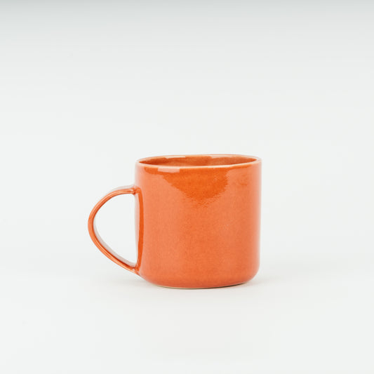 Handmade Burnt Monarch Orange Stoneware Breakfast Mug – High Gloss Ceramic Cup for Hot Beverages
