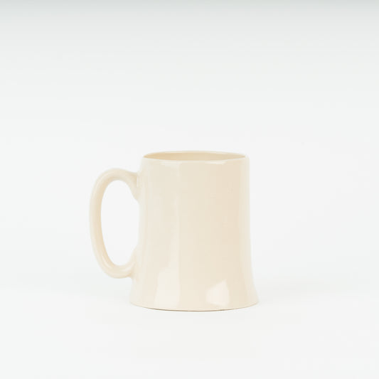 Handmade Creamy Tallow White Stoneware Half-Pint Tankard – Slip Cast Ceramic Mug with High Gloss Glaze – Sleek Traditional Pottery Beer and Tea Mug
