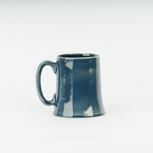 Handmade Woad Navy Blue Stoneware Half-Pint Tankard – Slip Cast Ceramic Mug with High Gloss Glaze – Sleek Traditional Pottery Beer and Tea Mug