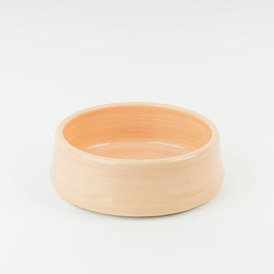Handmade Medium Peony Pink Ceramic Dog Bowl – Wheel Thrown Stoneware Pet Dish – Modern Glazed Food & Water Bowl for Dogs