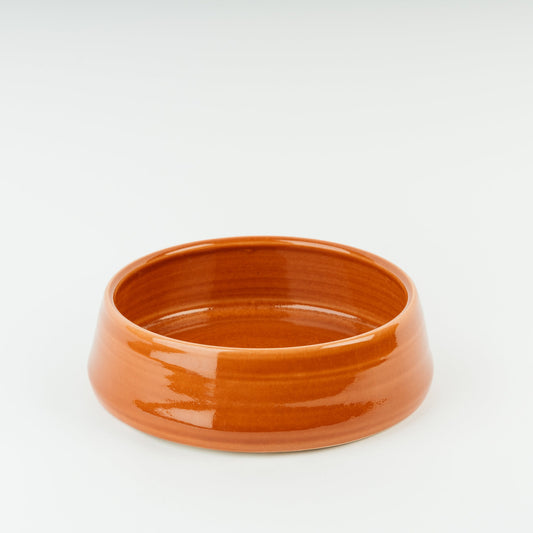 Handmade Medium Monarch Orange Ceramic Dog Bowl – Wheel Thrown Stoneware Pet Dish – Modern Glazed Food & Water Bowl for Dogs