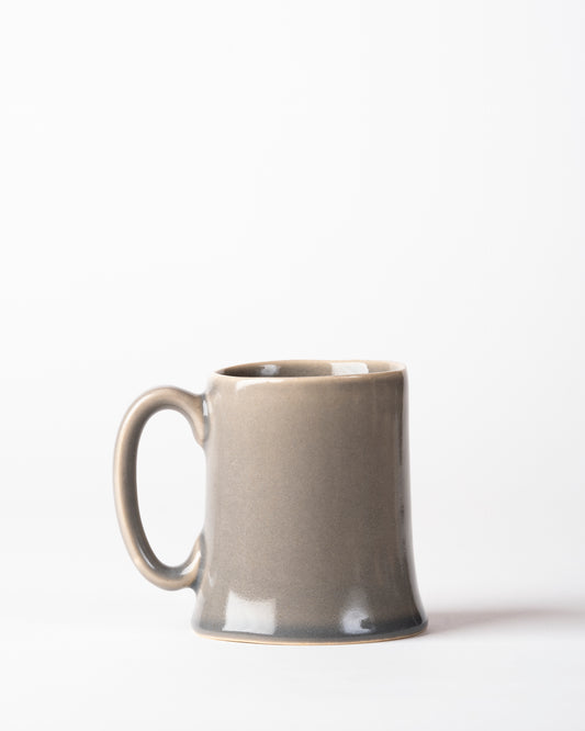 Handmade Pale Cloud Grey Stoneware Half-Pint Tankard – Slip Cast Ceramic Mug with High Gloss Glaze – Sleek Traditional Pottery Beer and Tea Mug