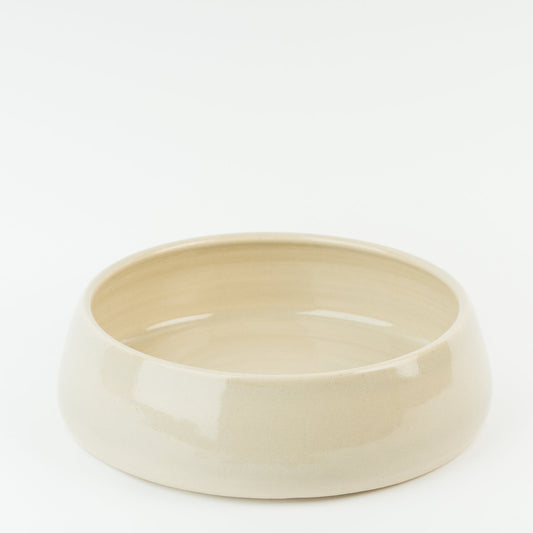 Grey ceramic large pet bowl on a white background
